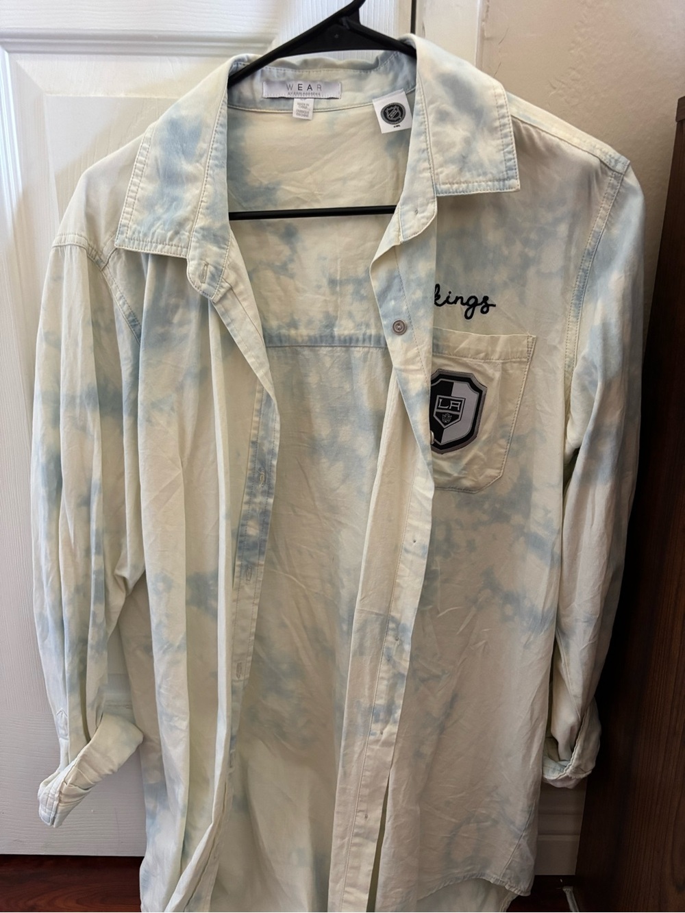 Wear Brand Light Blue Tie-Dye Button-Up Shirt